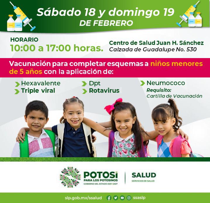 ANUNCIA SALUD CAMPAÑA DE VACUNACIÓN EN ESQUEMAS BÁSICOS, ESTE FIN DE SEMANA 