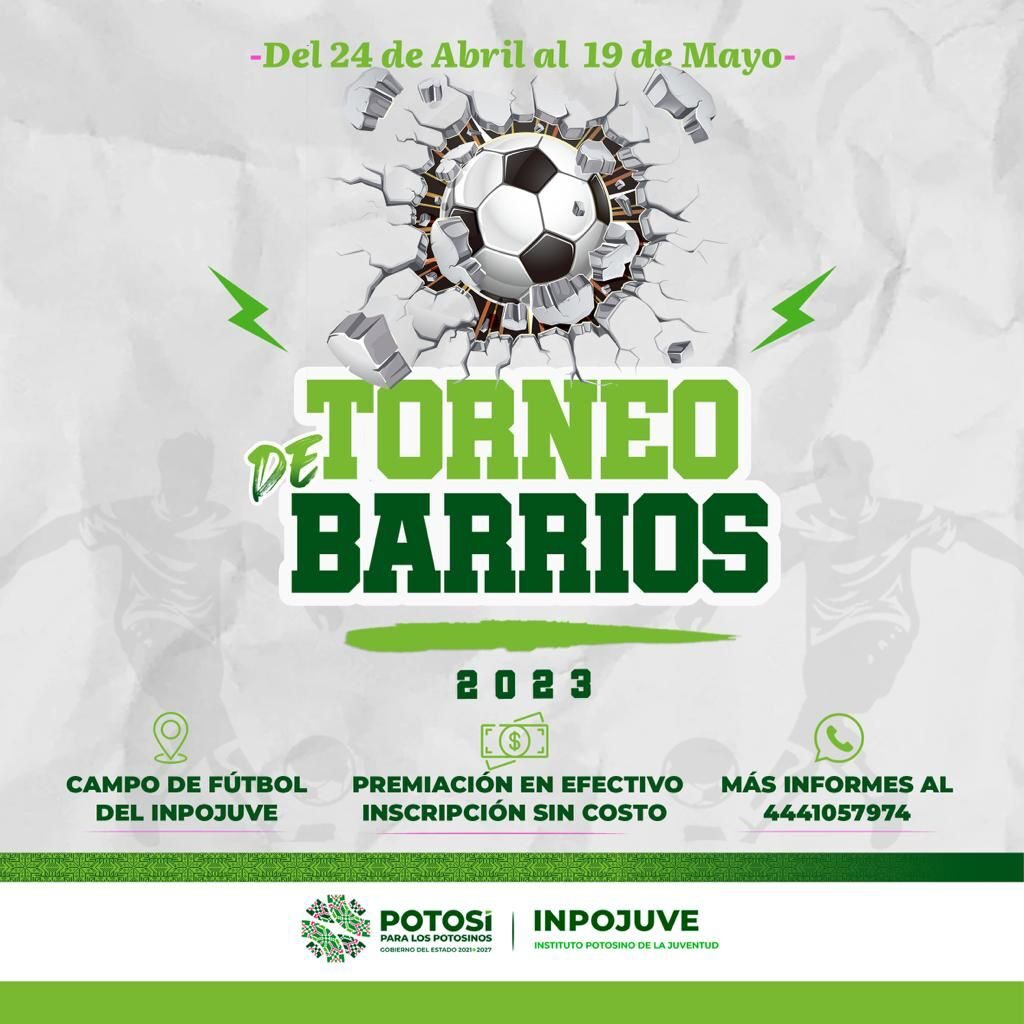 REALIZARÁ INPOJUVE TORNEO FUTBOLÍSTICO DE BARRIOS 2023