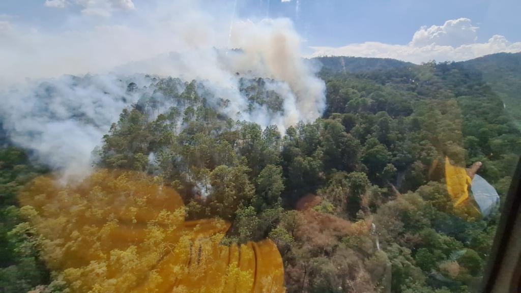 GOBIERNO POTOSINO BRINDA APOYO OPORTUNO CONTRA INCENDIO EN LÍMITES CON GUANAJUATO